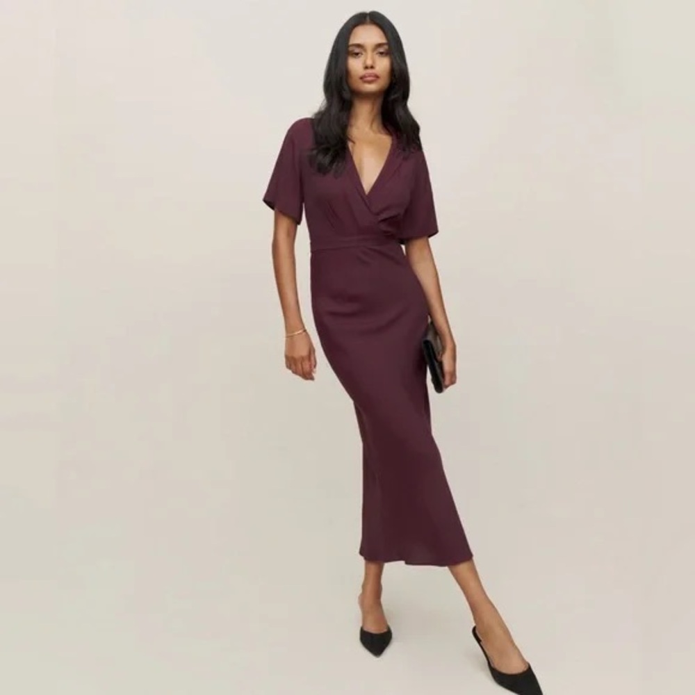 NWT Reformation Danika Midi Dress in Prune